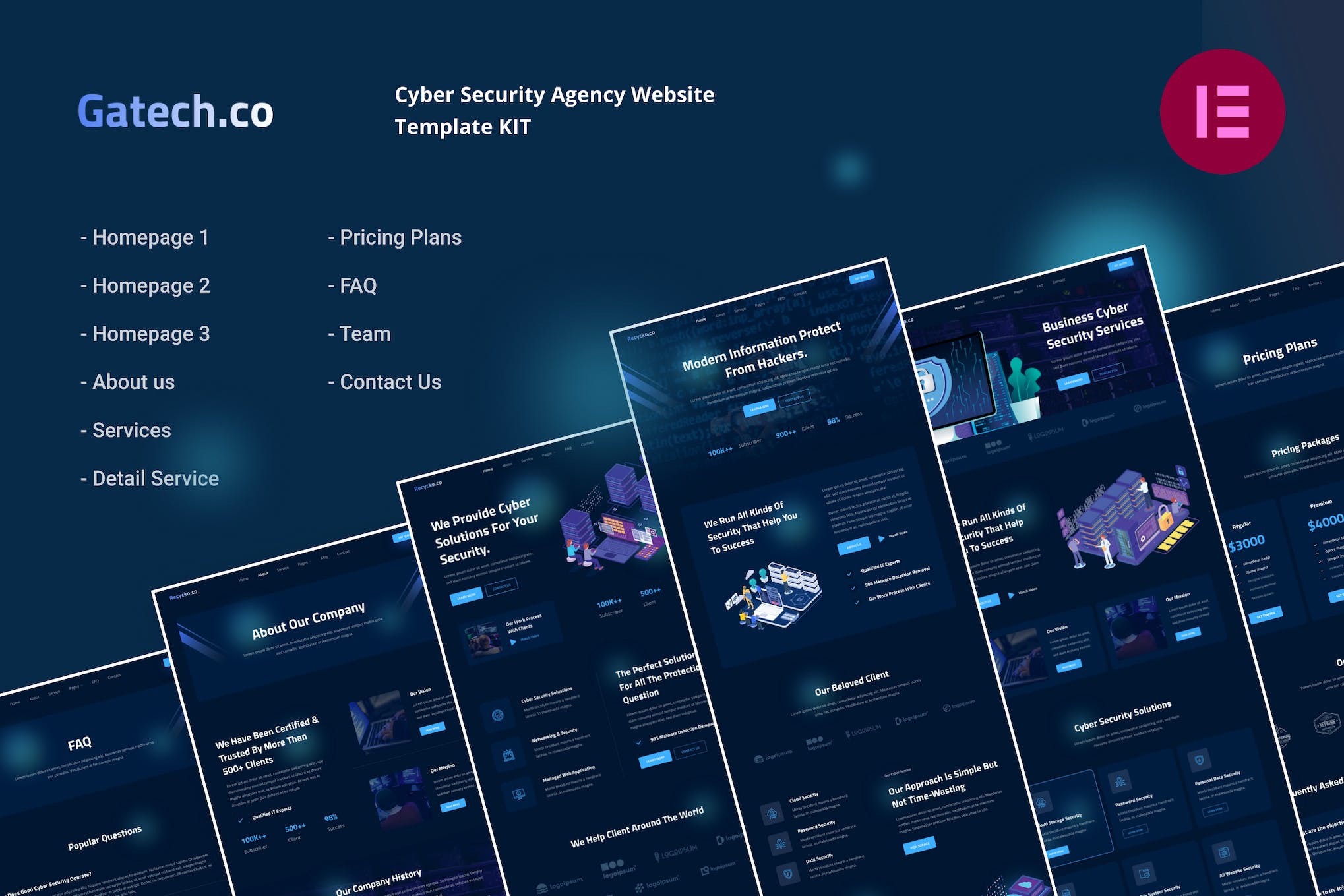 Gatech- Cyber Security and IT Management Elementor Template Kit