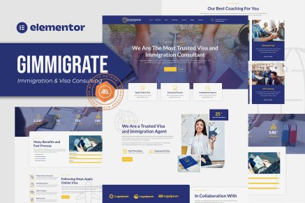 Gimmigrate- Immigration and Visa Consulting Elementor Template Kit