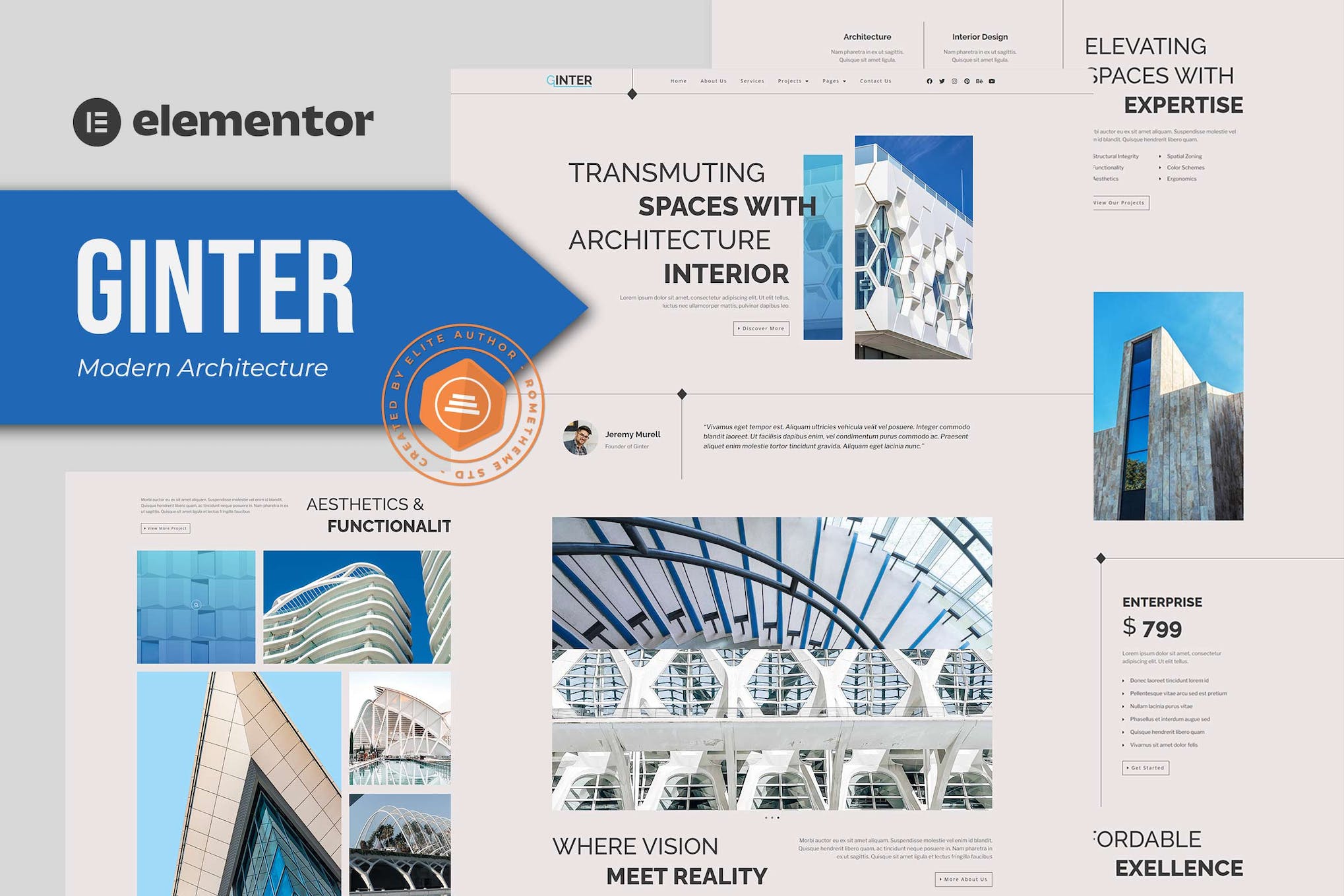 Ginter- Modern Architecture Elementor Template Kit