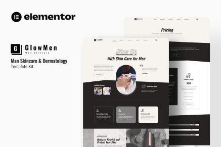 Glowmen- Men Skincare and Dermatology Elementor Template Kit