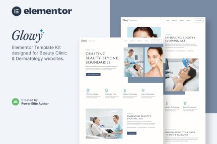 Glowy- Beauty Clinic and Dermatology Elementor Template Kit