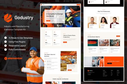 Godustry- Industry and Manufacturing Elementor Template Kit