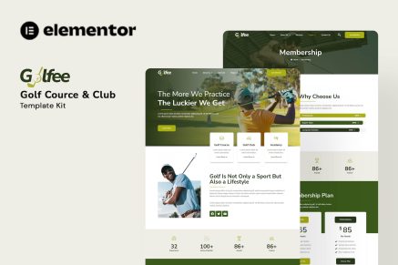 Golfee- Golf Course and Club Elementor Template Kit