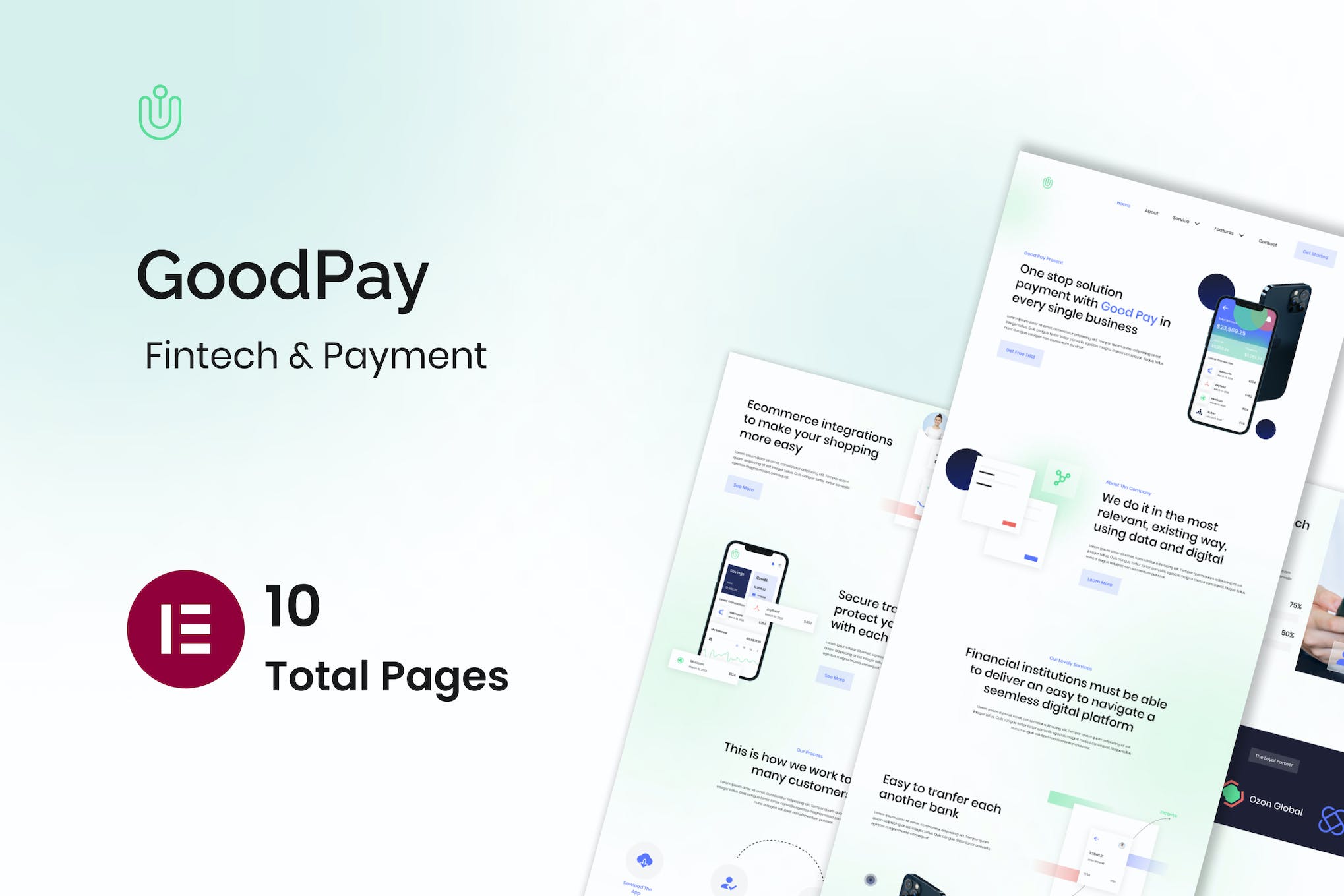 Goodpay- Fintech Elementor Template Kit