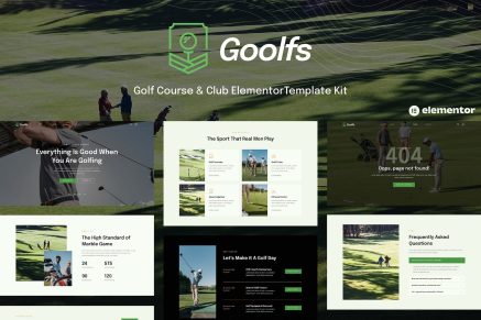 Goolfs- Golf Course and Club Elementor Template Kit
