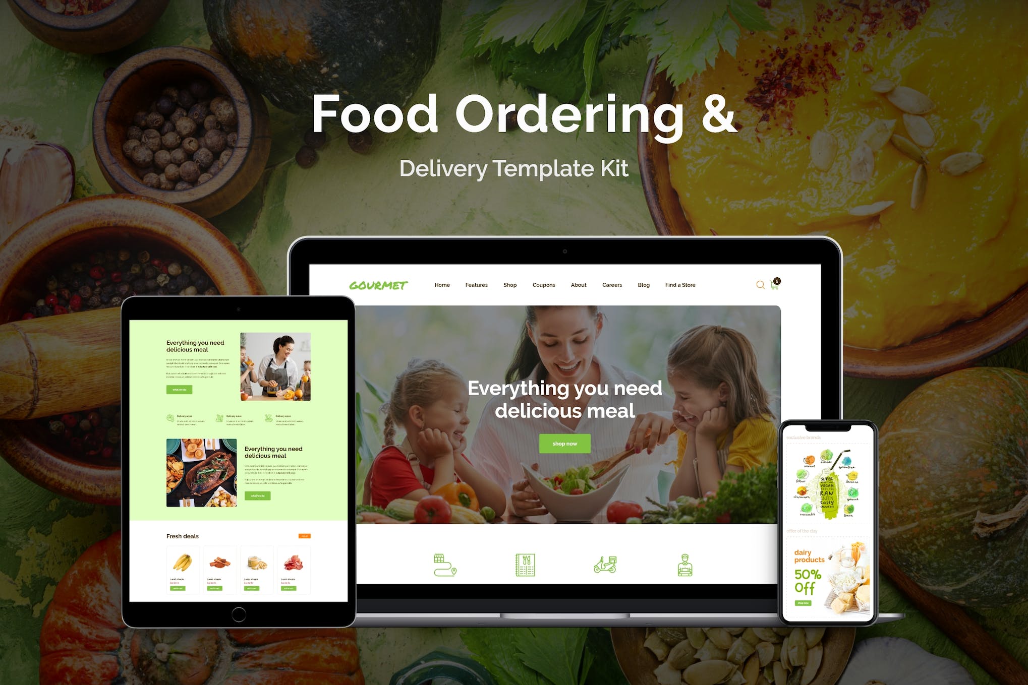 Gourmet- Food Ordering and Delivery Elementor Template Kit
