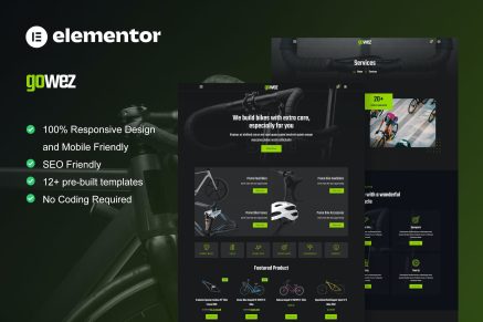 Gowez- WooCommerce Bike Shop and Bike Service Elementor Template Kit