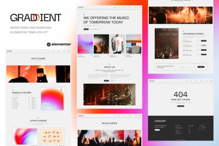 Graddient- Music Band and Musician Elementor Template Kit