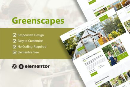 GreenScapes- Garden and Landscape Service Elementor Template Kit