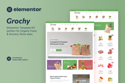 Grochy- Organic Food and Grocery Store Elementor Template Kit