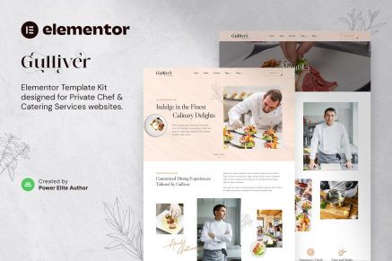 Gulliver- Private Chef and Personal Dining Services Elementor Template Kit