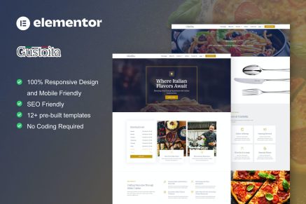 Gustoita- Italian Restaurant Elementor Template Kit