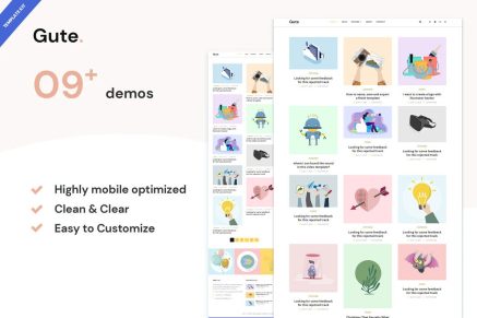 Gute- Minimalist Blog Elementor Template Kit