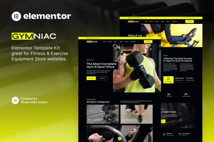Gymniac- Fitness and Exercise Equipment Store Elementor Template Kit