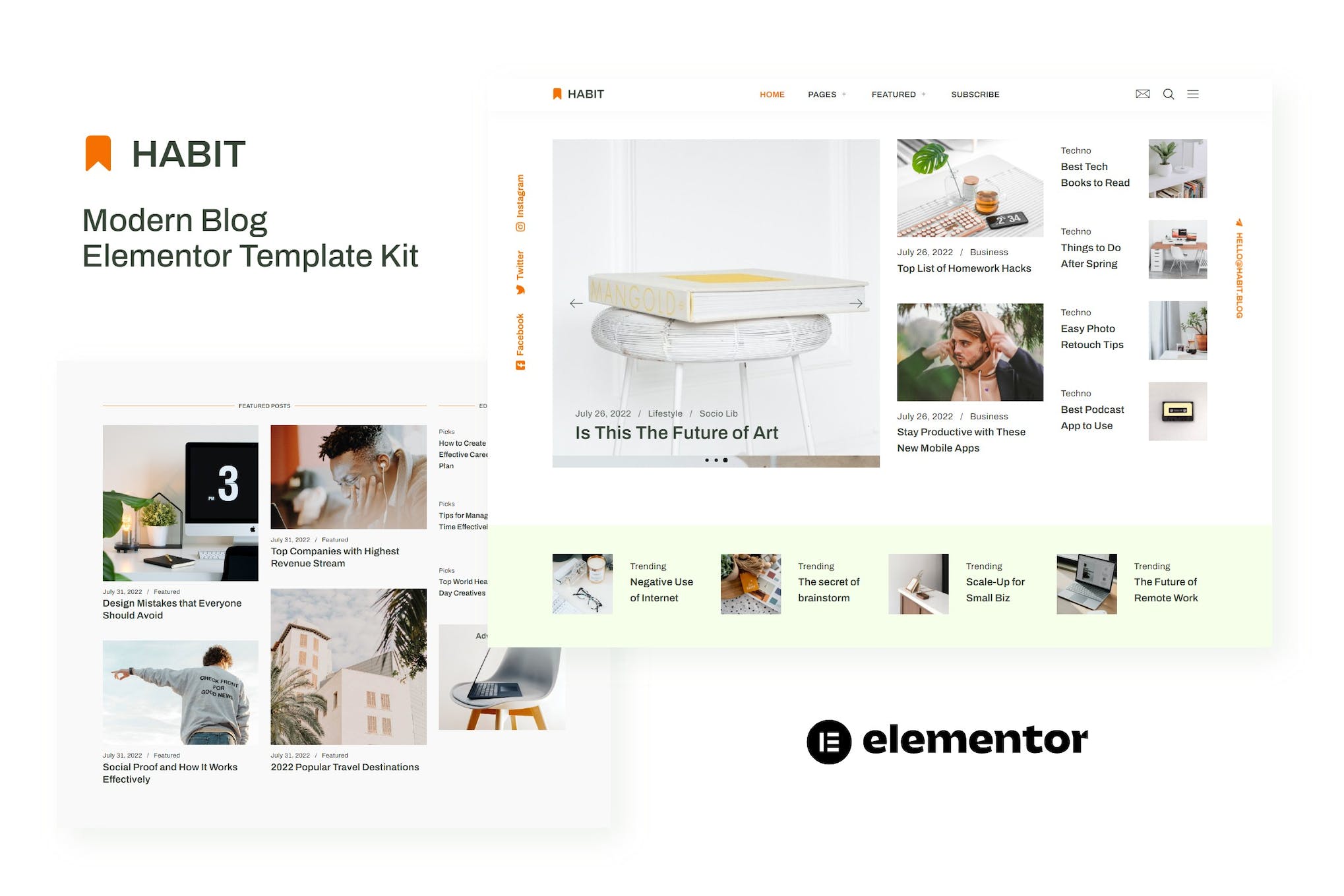 Habit- Modern Blog Elementor Template Kit