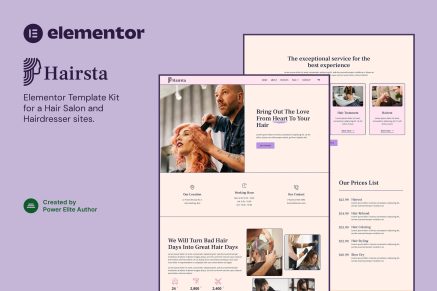 Hairsta- Hair Salon and Hairdresser Elementor Template Kit
