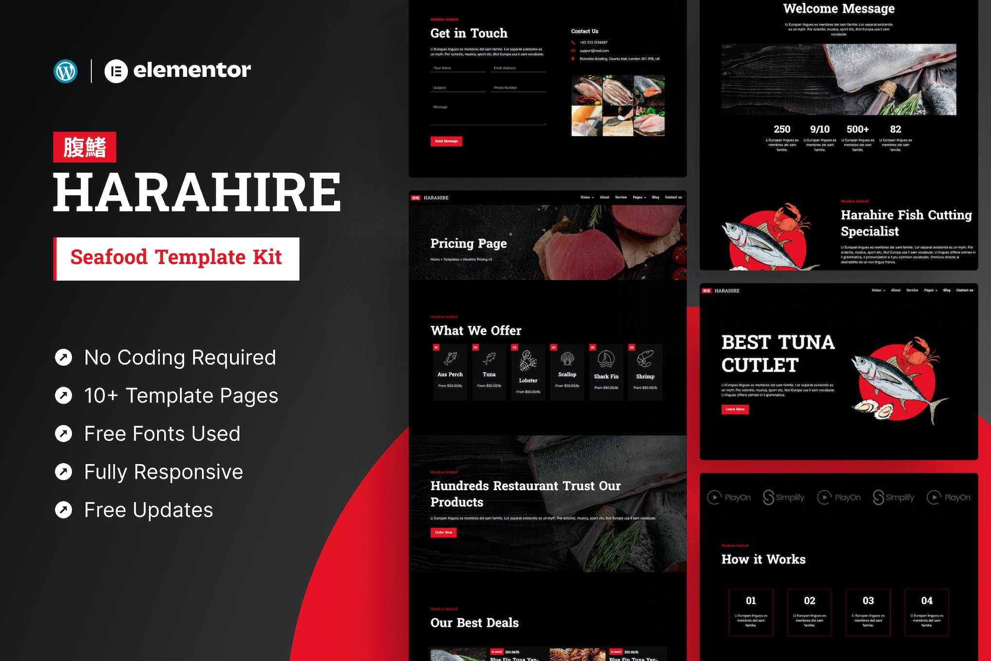 Harahire- Seafood Elementor Pro Template Kit