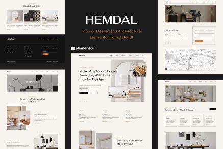 Hemdal- Interior Design and Architecture Elementor Template Kit