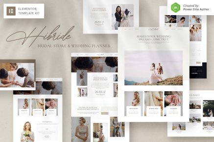 Hibride- Bridal Photography and Wedding Planner Elementor Template Kit