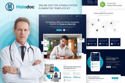 Holadoc- Online Doctor Consultation Elementor Template Kit