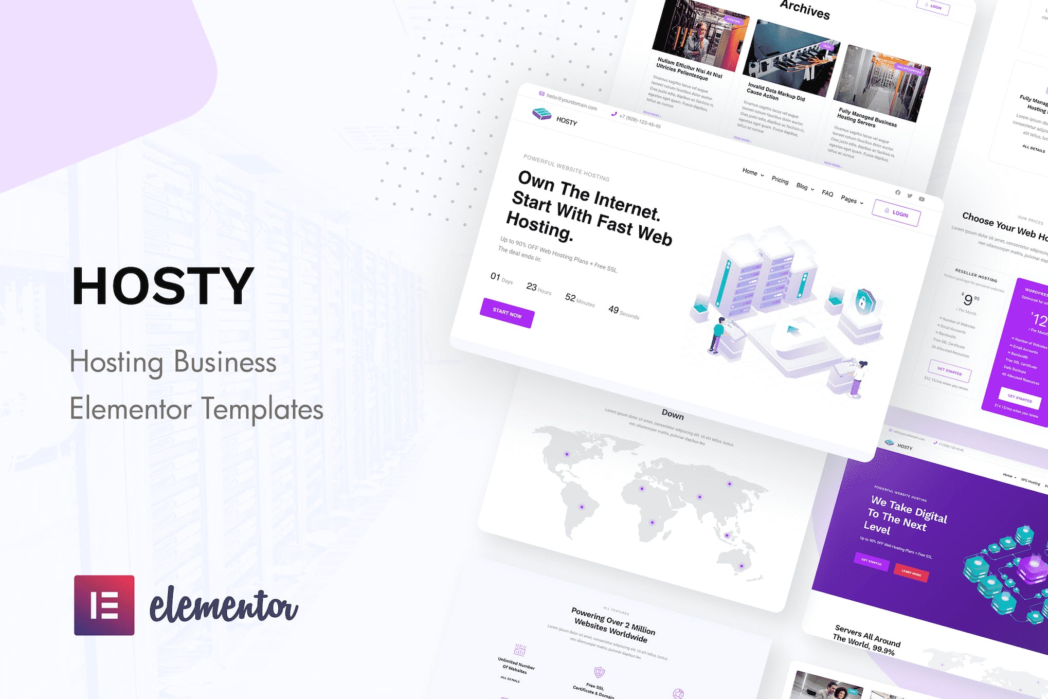 Hosty- Hosting Services Elementor Template Kit