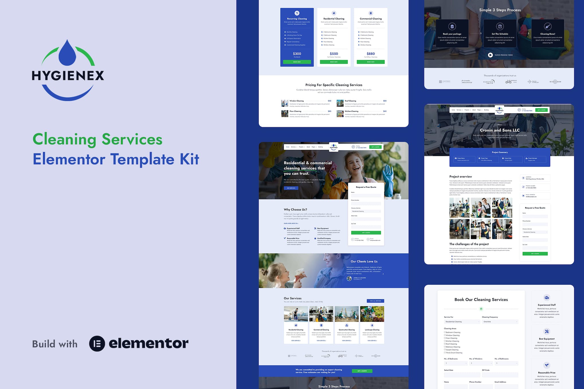 Hygienex- Cleaning Services Elementor Template Kit