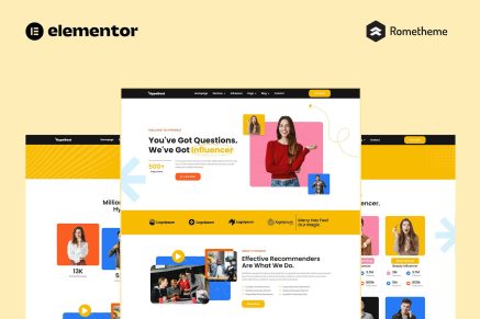 Hypebeat- Influencer Marketing Agency Elementor Pro Full Site Template Kit
