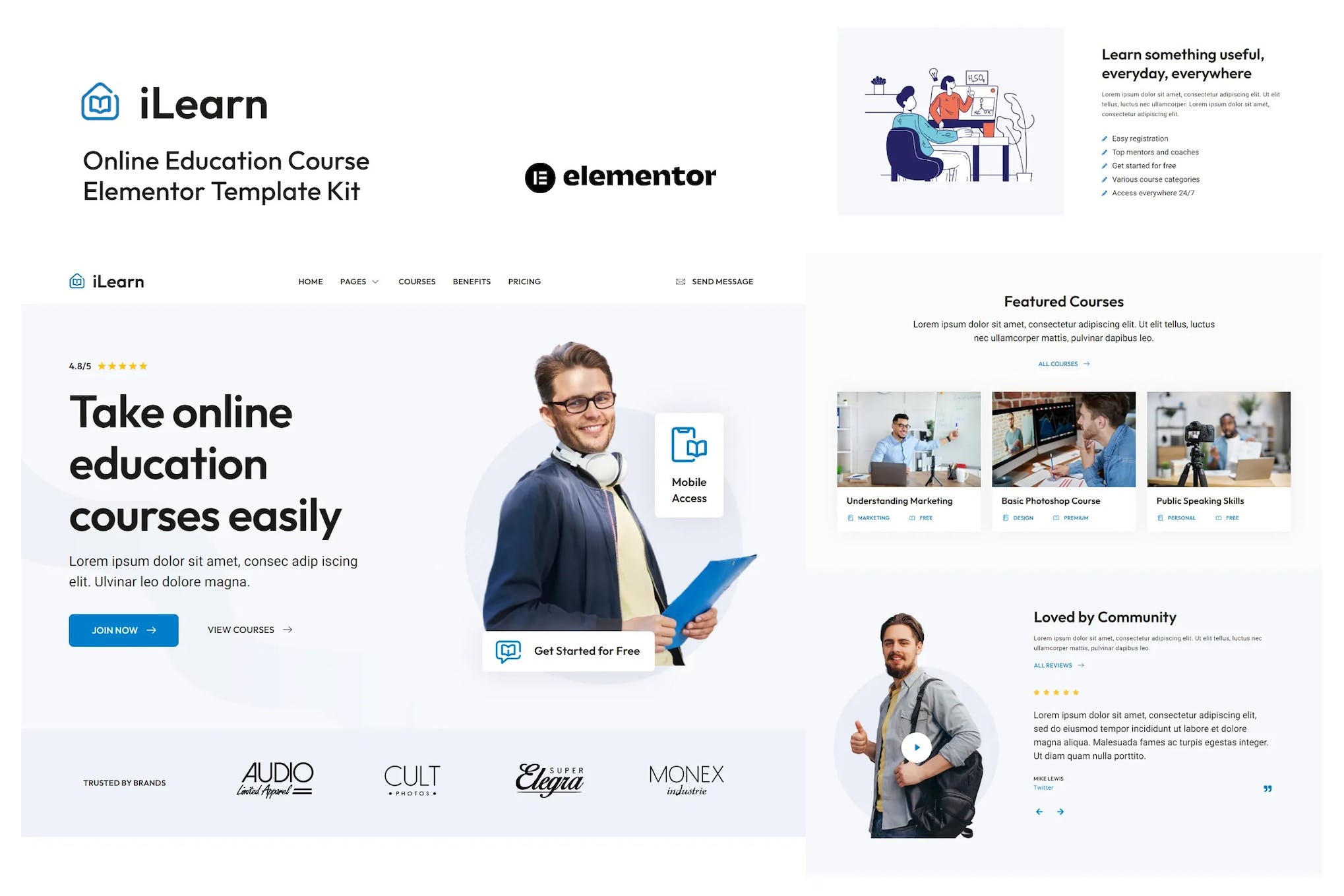 iLearn- Online Education Course Elementor Template Kit