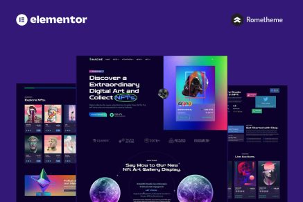 IMAGINE- Creative NFT Portfolio Elementor Pro Full Site Template Kit