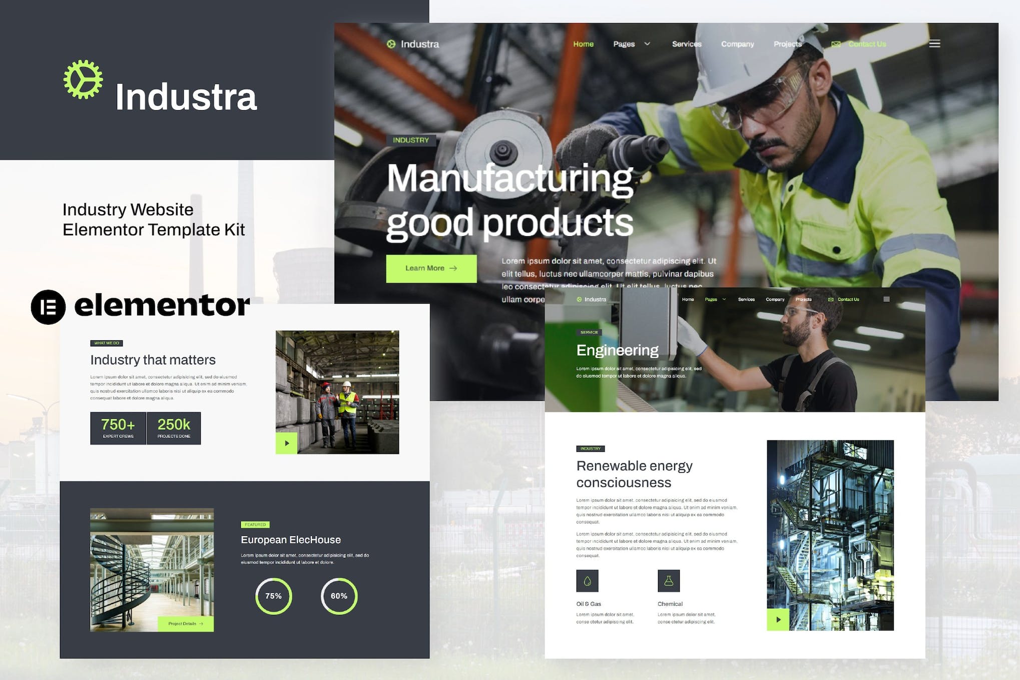 Industra- Industry and Manufacturing Elementor Template Kit