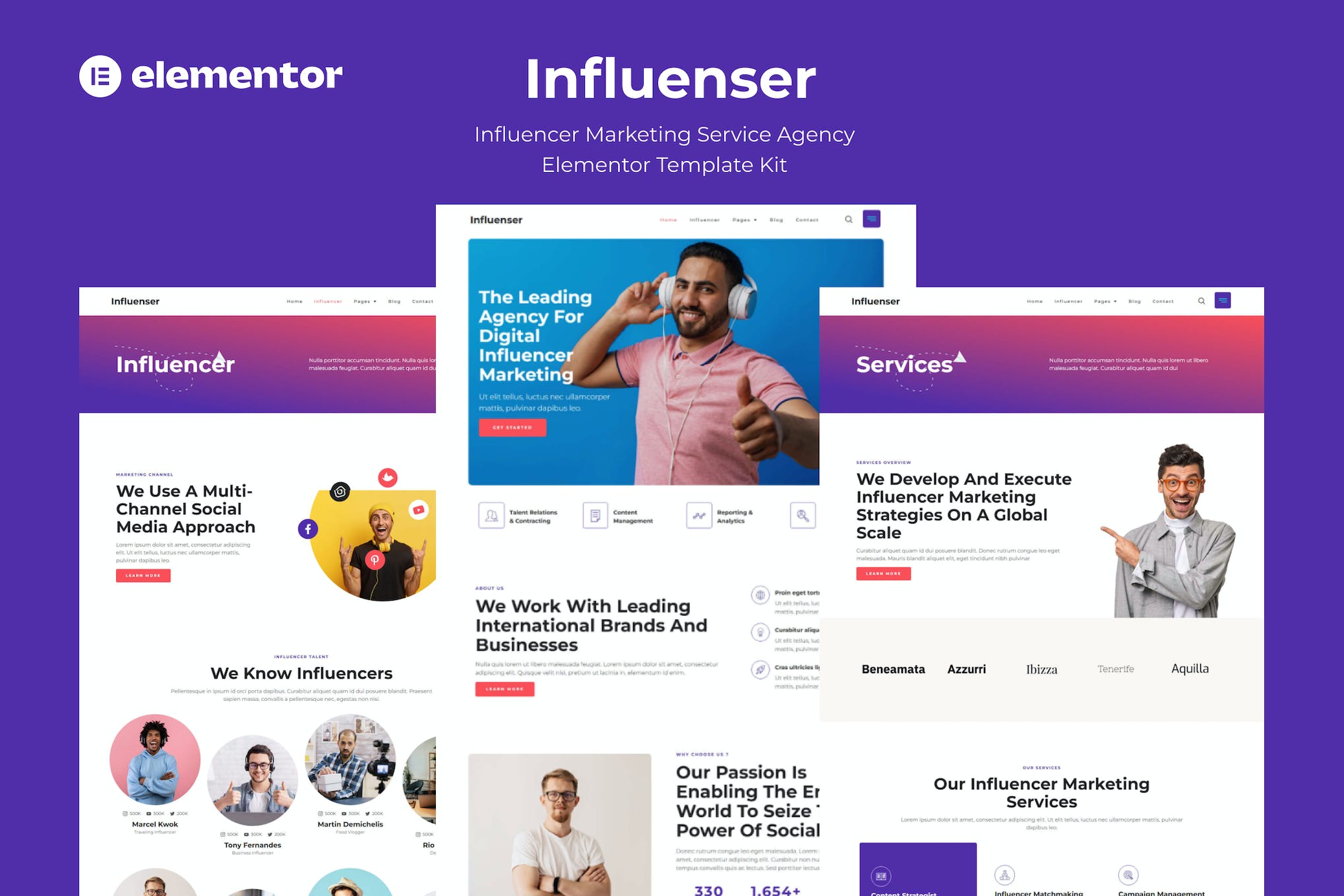 Influenser- Influencer Marketing Services Agency Elementor Template Kit