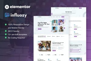 Influozy – Influencer Marketing Agency Elementor Pro Template Kit