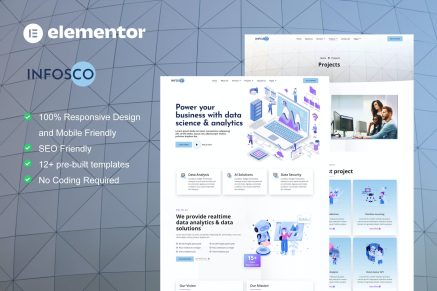 Infosco- Data Science and Analytic Service Elementor Template Kit