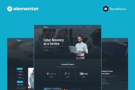 Intera- Cybersecurity Elementor Pro Full Site Template Kit