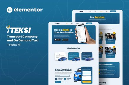 Iteksi- Transport Company and Taxi App Elementor Template Kit