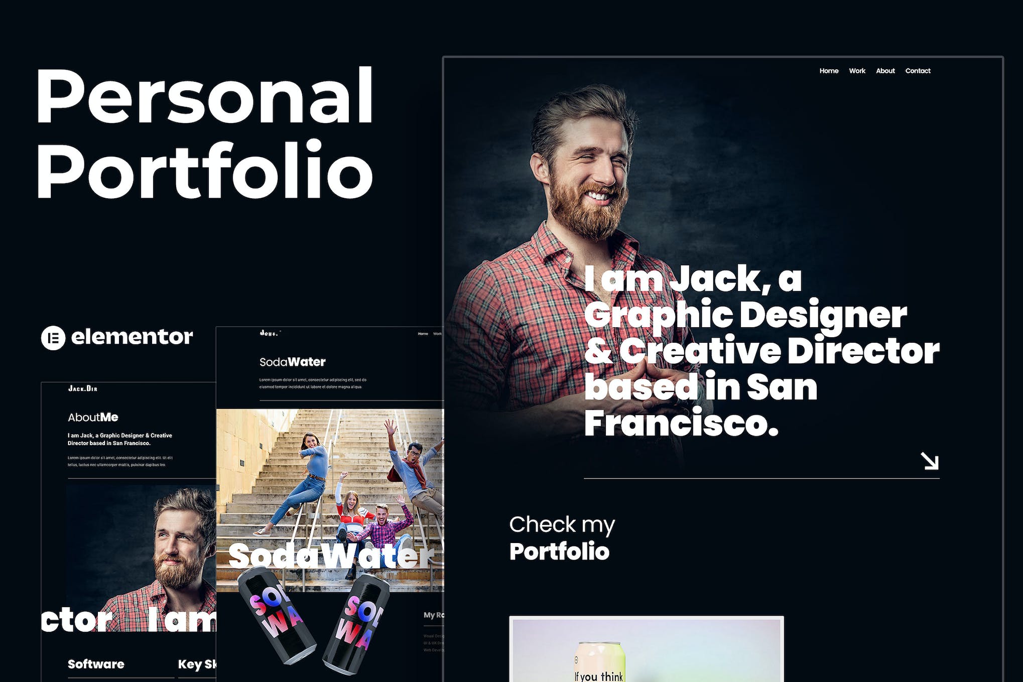 JackDir- Personal Design Portfolio Elementor Template Kit