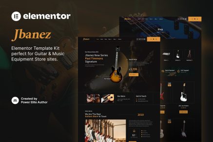 Jbanez- Guitar and Music Equipment Store Elementor Template Kit