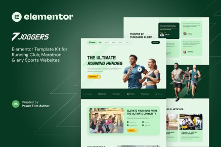 Joggers- Marathon Running Club and Sports Events Elementor Template Kit