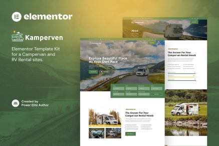 Kamperven- Campervan and RV Rental Elementor Template Kit