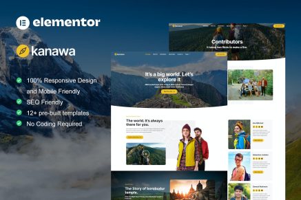 Kanawa- Modern Travel Blog Elementor Template Kit