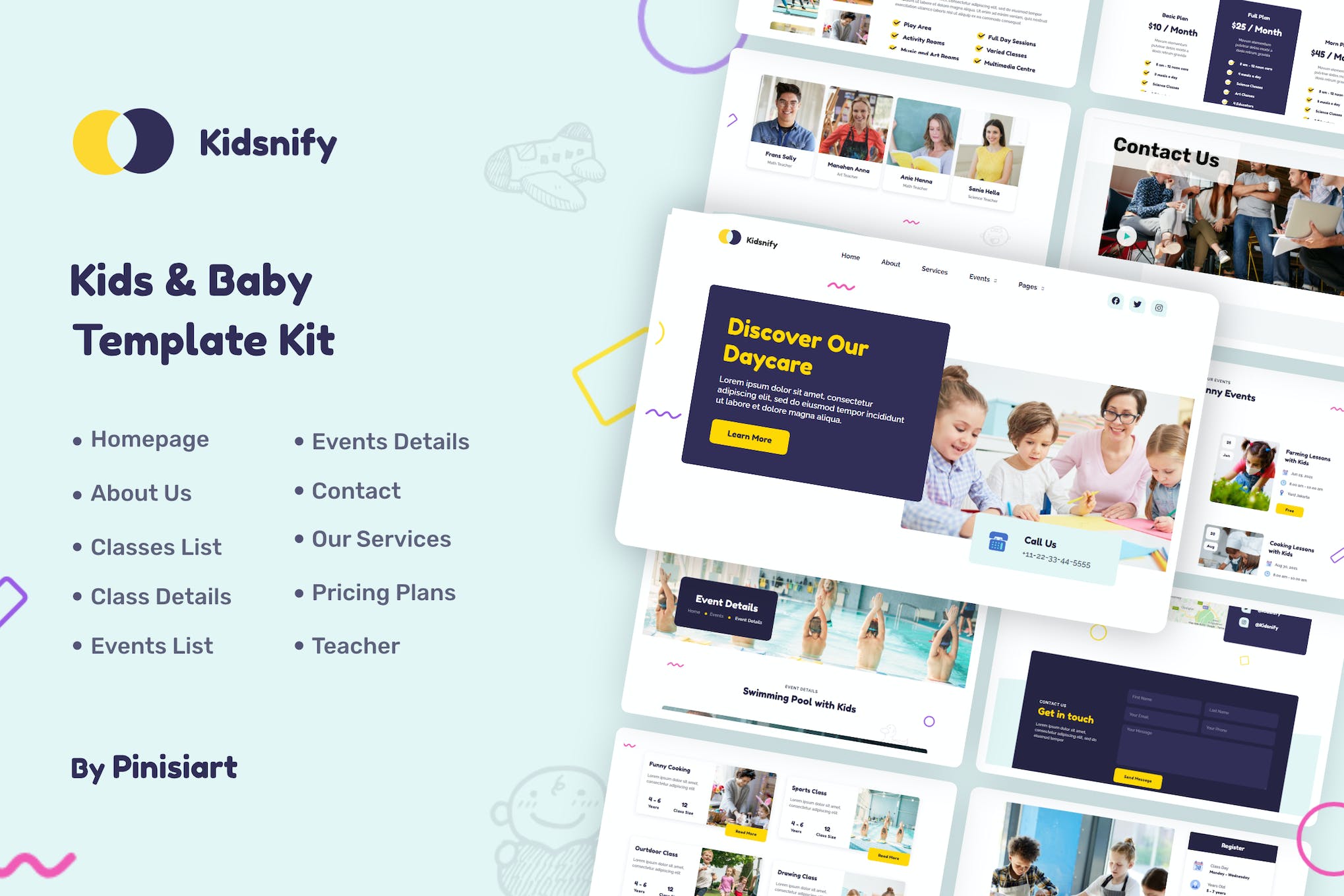 Kidsnify- Kindergarten and Preschool Elementor Template Kit