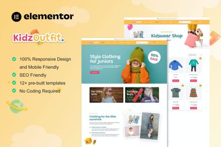 KidzOutfit- WooCommerce Kids Fashion Shop Elementor Template Kit