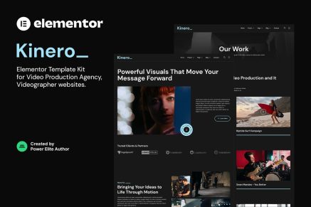 Kinerio- Video Production Agency Elementor Template Kit