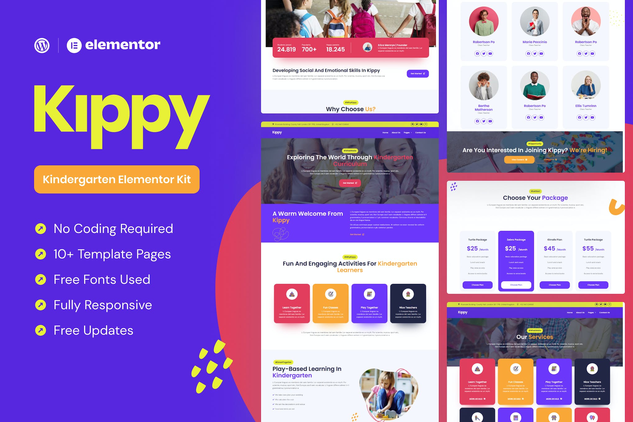 Kippy- Kindergarten Elementor Pro Template Kit