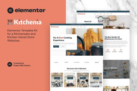 Kitchenia- Kitchenware and Cooking Utensils Store Template Kit