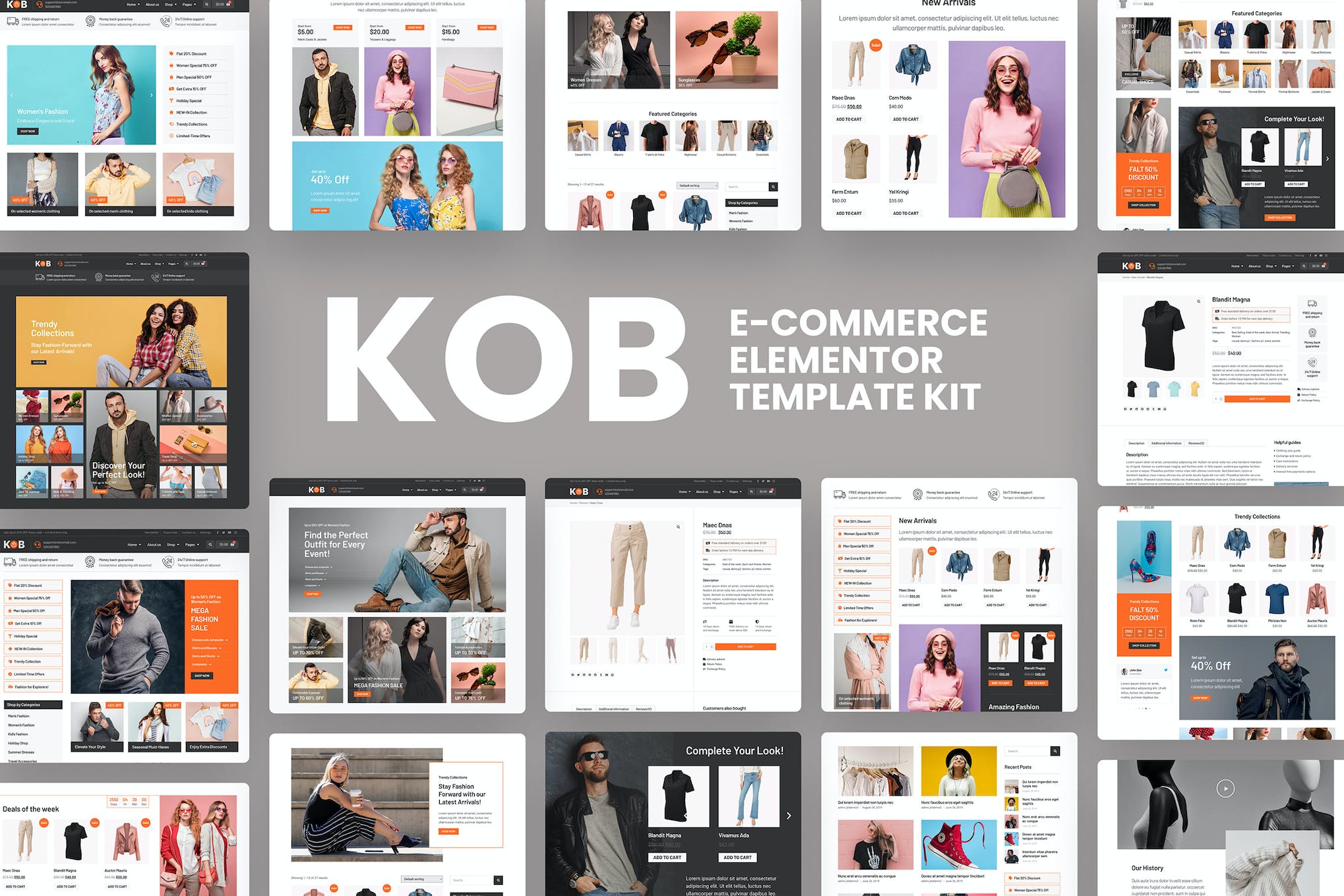 Kob- E- Commerce Elementor Pro Template Kit