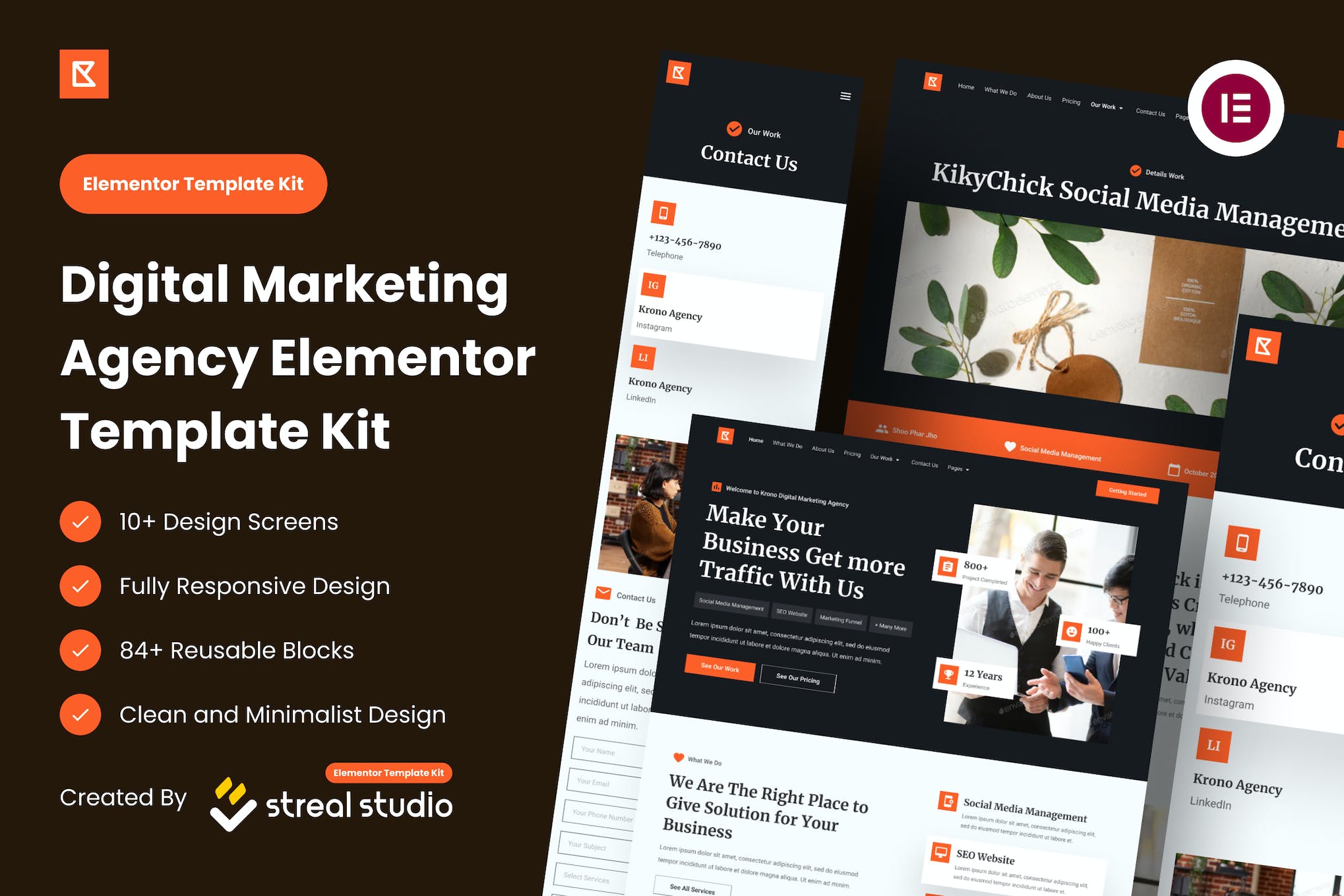 Krono- Marketing Agency Elementor Template Kit