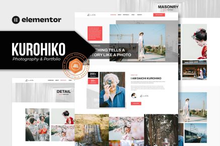 Kurohiko- Photography and Portfolio Elementor Template Kit