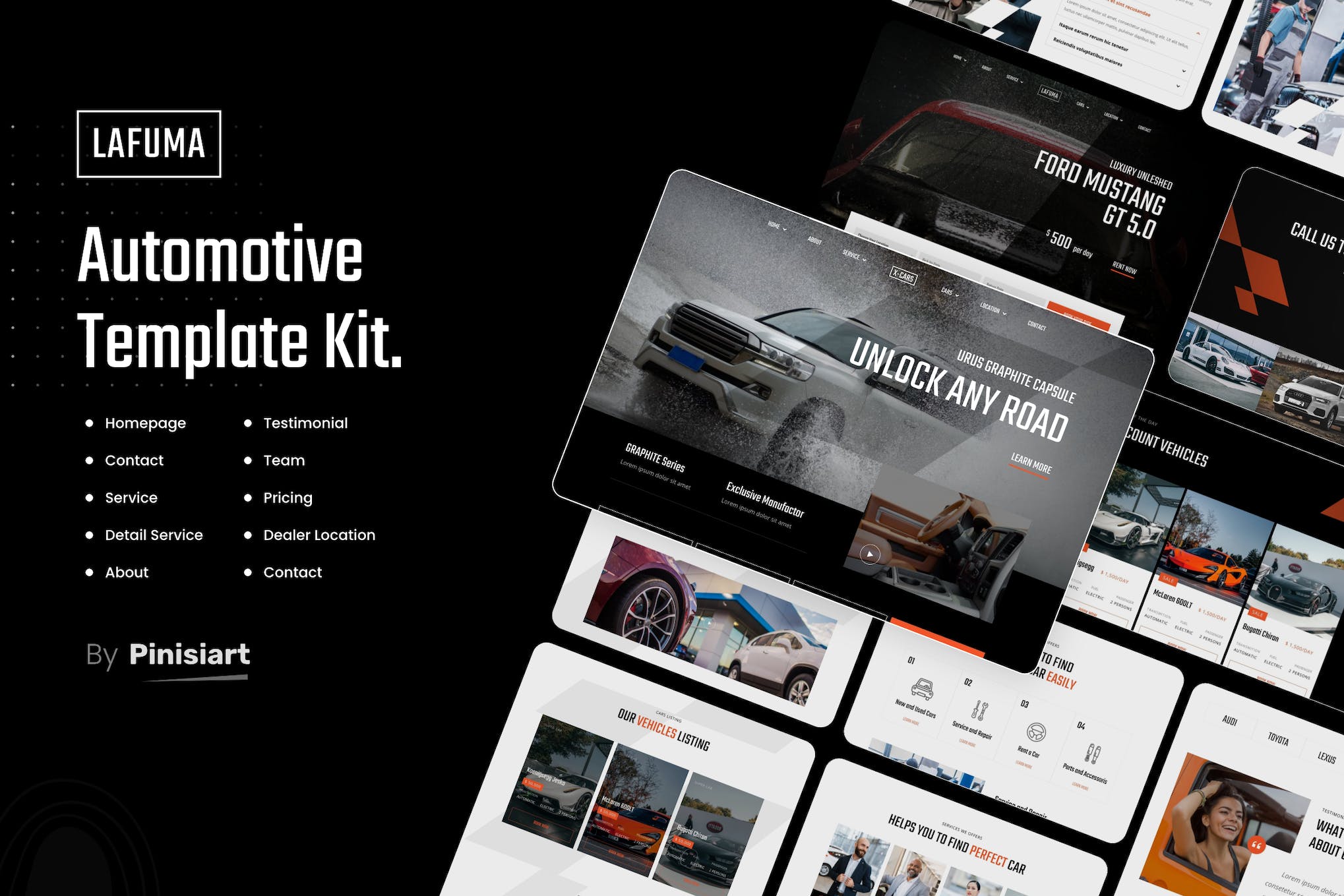 Lafuma- Car Rental and Auto Dealer Elementor Template Kit