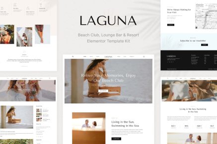 Laguna- Beach Club Lounge Bar and Resort Elementor Template Kit